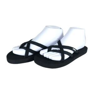 Teva Olowahu Women's US6 Black Slip-On Flip-Flop Thong Sandals
